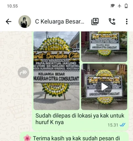 Pengiriman Papan Bunga Duka Jeruk Tipis Kragilan